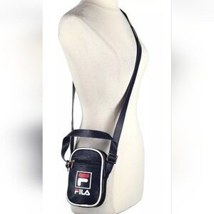 FILA Navy Blue White Trim Logo Mini Crossbody Bag Purse